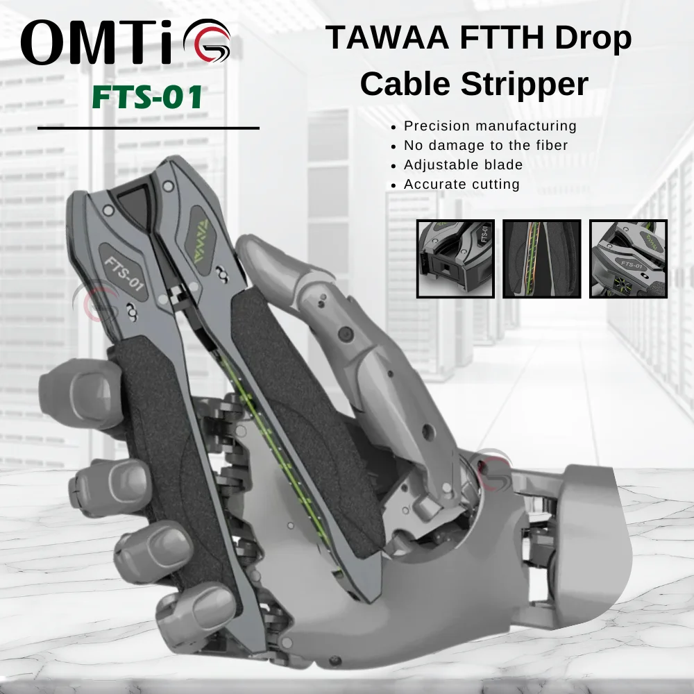 OMTiG FTS-01 Drop Cable Stripper, Fiber Optic Cable Wire Stripper TAWAA Outdoor Drop Cable Tools,1 or 2 Cores 3.1x2mm Drop Fiber