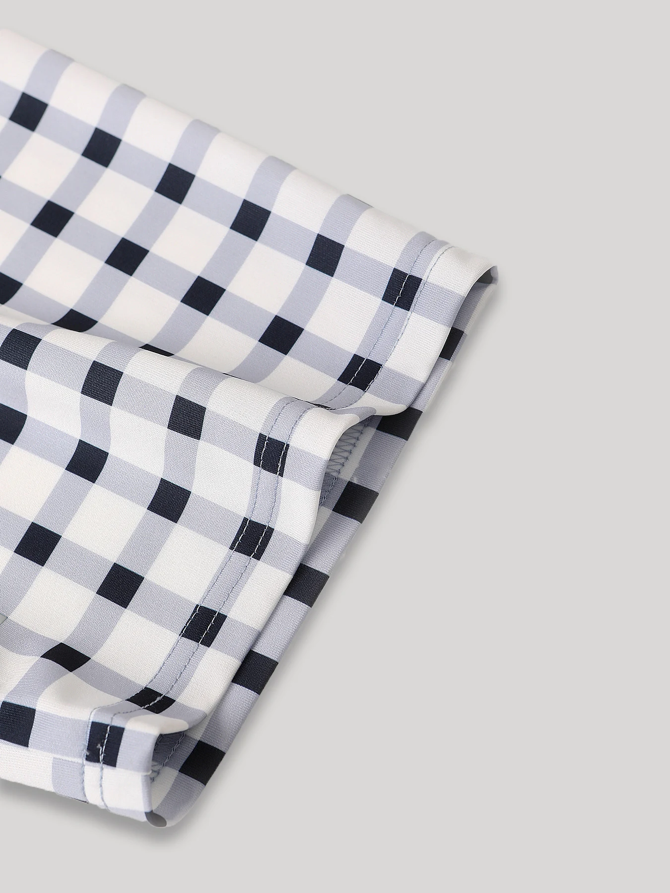 Men's Small Checkered Patchwork Pocket Pajama Set: Round Neck Long-Sleeve Soft Knit Top + Elastic Waist Plaid Long Pants Casual Home Sleepwear Set view 4