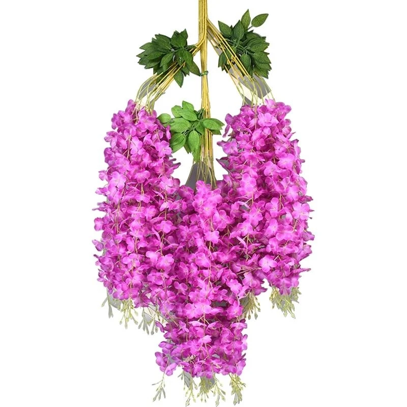 

Искусственные вистерии, висячие цветы, 12 шт., имитация шелкового цветка гортензии для DIY гирлянды, виноградная лоза, веревка