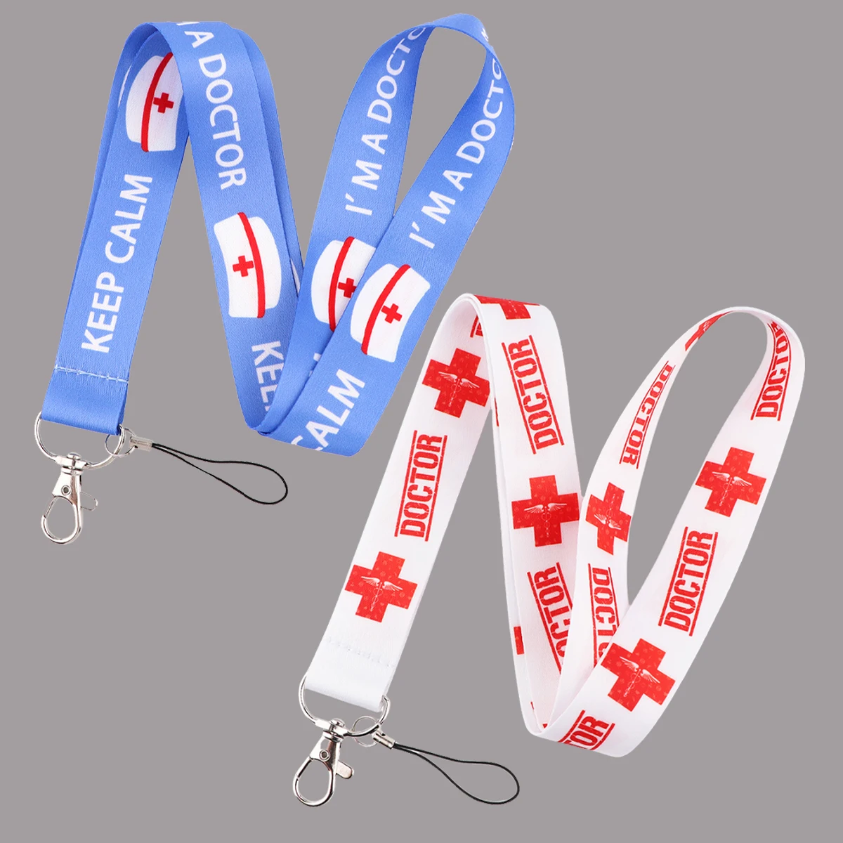 

Doctor Red Cross Frame Keychain Lanyard Phone Straps for Keys ID Badge Holder Neck Strap Key Cord Hang Rope Lariat Jewelry