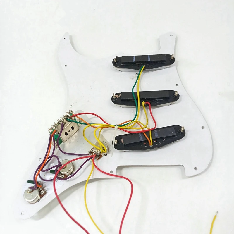 2X Single Coil Pickup SSS Electric Guitar Loaded Prewired Pickguard Scratch Plate Strat 11 Holes 3Ply For ST SQ Guitar