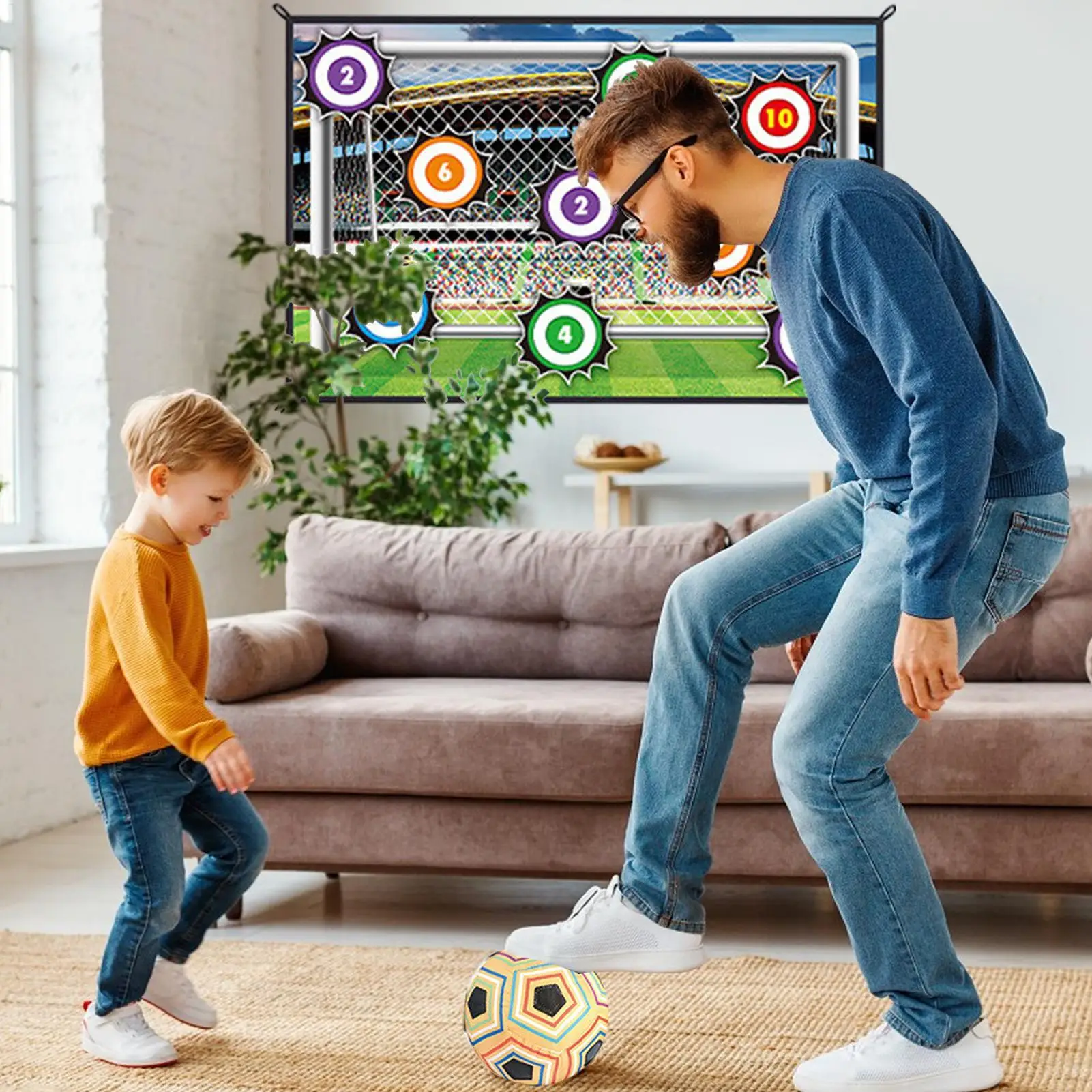 Soccer Training Equipment Set Soccer Ball Game Set for Kids Boys Toss Soccer Goal Game With 1 Ball 1 Flannel Target And 2 Ground