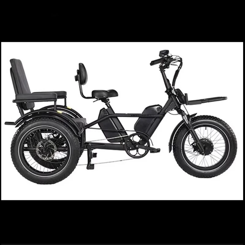 Double travel pedal distance power tricycle differential three-wheel drive adult cycling scooter
