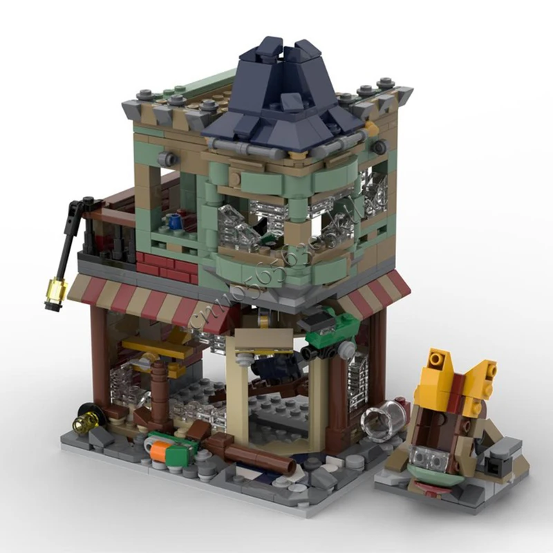 Set de Construcción de Calle y Casa de 624 Piezas, Versión Apocalipsis 3 en 1, MOC, Bloques de Construcción Modulares Personalizables, Juguete Creativo de Bricolaje para Niños, Regalo de Cumpleaños