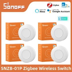 SONOFF SNZB-01P Zigbee Wireless Switch Two Way Control Act as Doorbell Emergency Button Smart Home Automation Via Alexa Google
