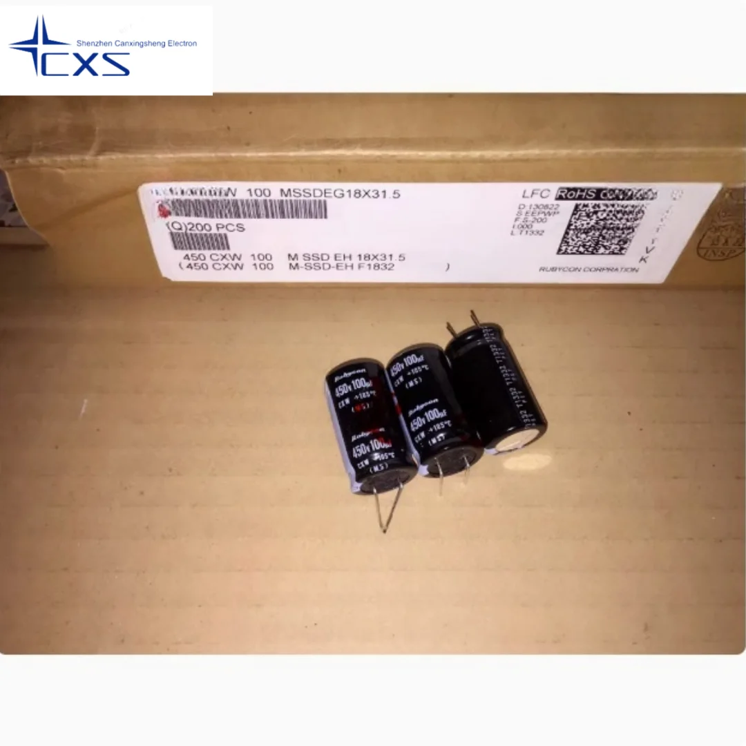 

5pcs 100UF 450V Japan Ruby RUBYCON Capacitor 450V100UF 18*32 CXW 7 pins