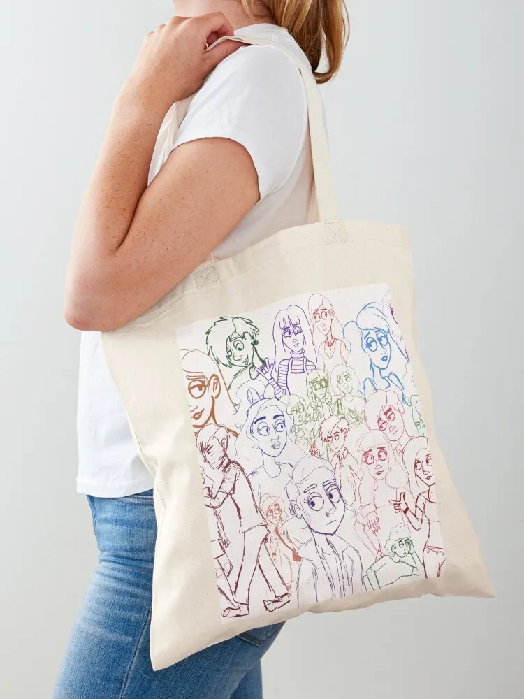 

Sketchy rainbow characters Tote Bag bags woman 2025 Big bag women Women's bags personalized tote bag