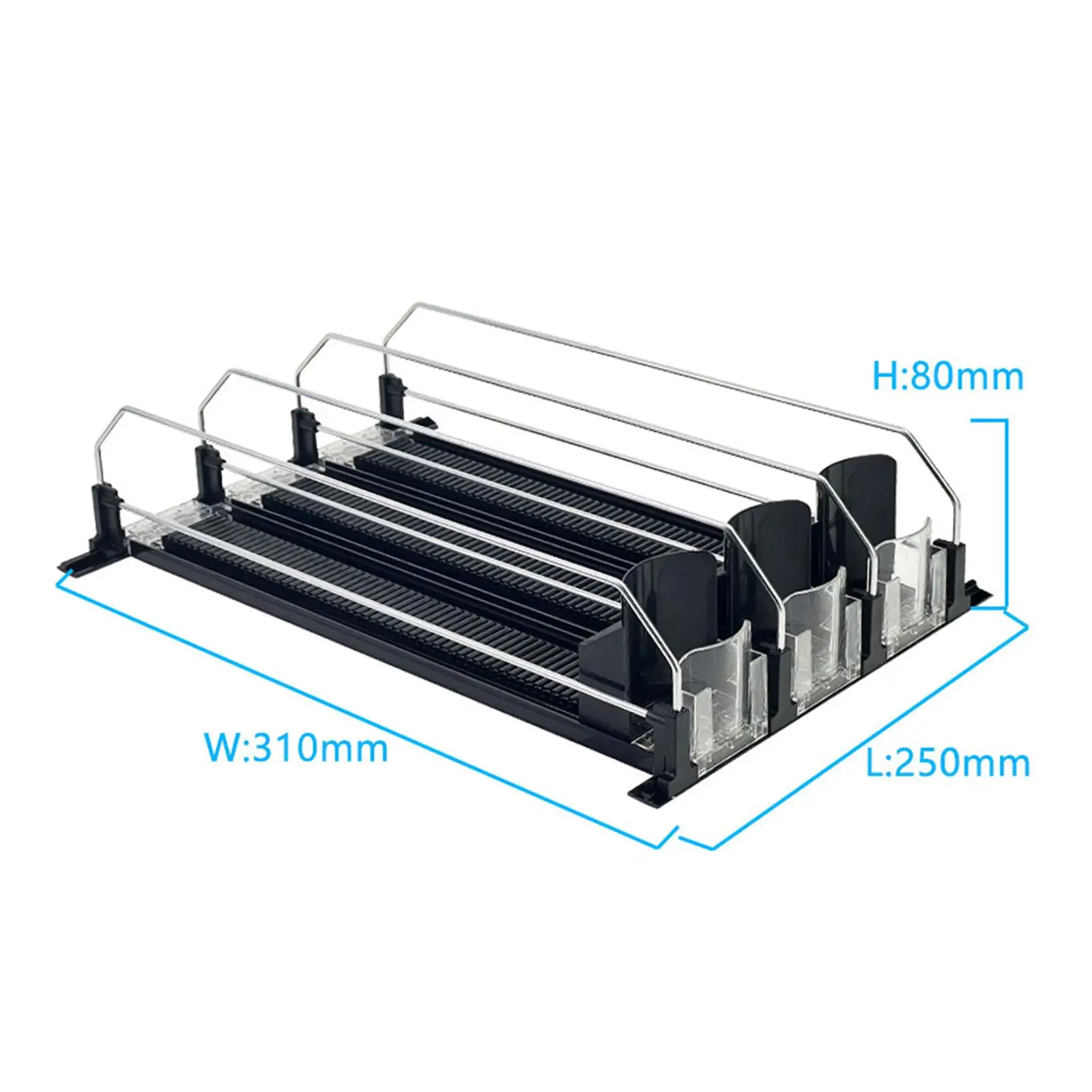 Drink Organizer for Fridge Easy to Assemble Automatic Pusher Glide for Refrigerators Restaurant Vending Machines Kitchen Garage