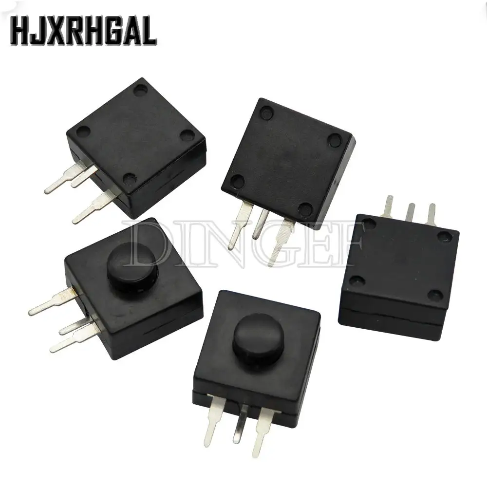 10PCS Headlamp Flashlight Head Light 213WD side switch 12x12mm DC 30V 1A 3pins Straight Feet Push Button Switch ON-OFF-ON 3PIN