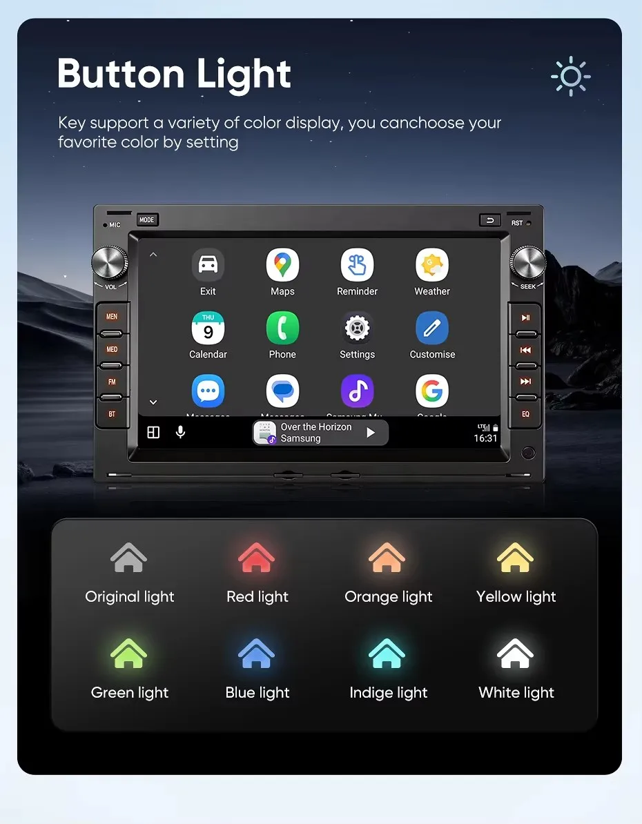 AINAVI Wireless CarPlay Android Auto Autoradio 2din Touchscreen Navigation Autoradio Head Unit Multimedia Player Bluetooth FM für Volkswagen VW Golf 4 MK4 Passat B5 Polo Bora Jetta T4 T5 Transporter Multivan Multimedia – Detail 16