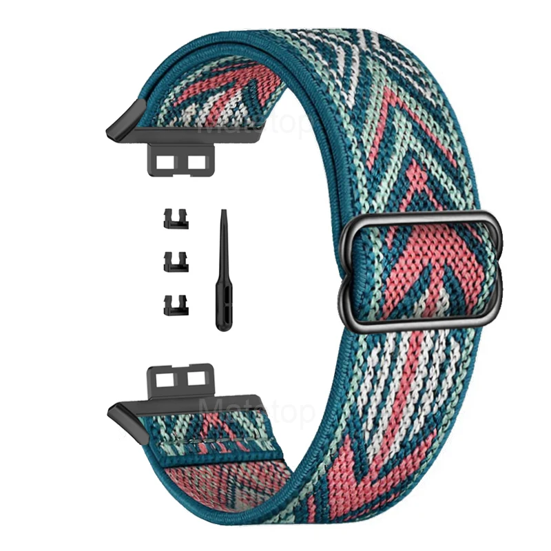 Nylonowa pętla do zegarka Huawei dopasowana do kobiet i mężczyzn, elastyczna opaska na nadgarstek