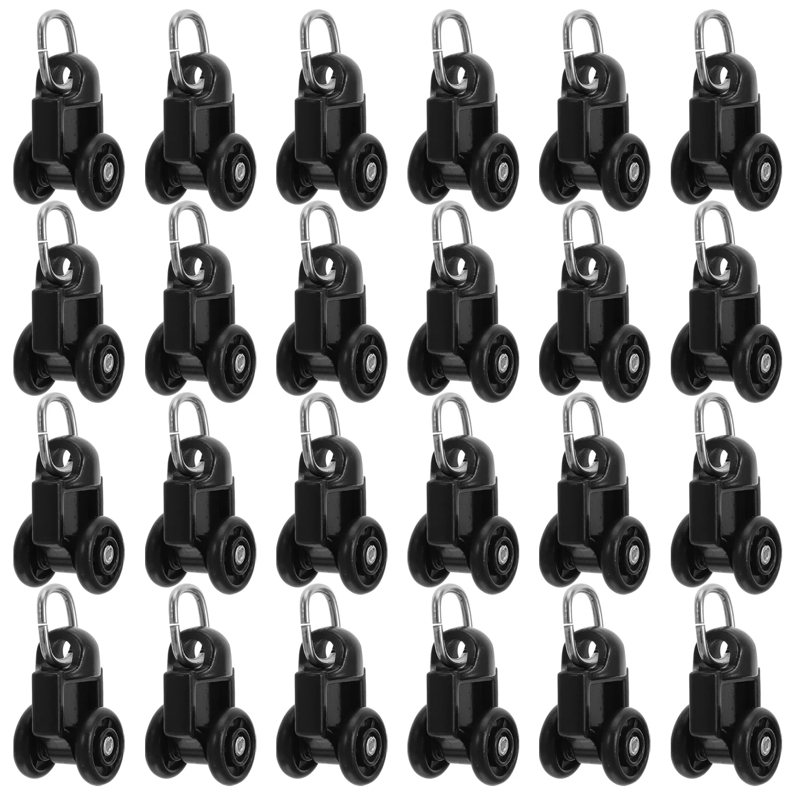 

50pcs Silent Rollers Plastic Dual Wheel Gliders For Window Shower Ceiling Replacement Track Runners - Mute Wheel Rollers,