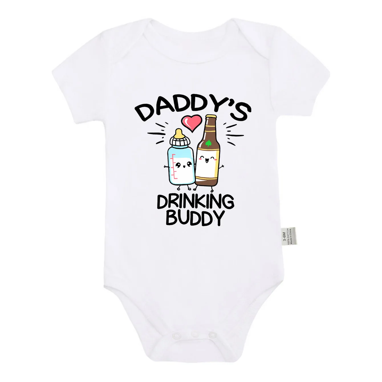 Picture 6: Cute Daddy's Drinking Buddy Baby Bodysuit Cotton Short Sleeve Newborn Boys Girls Romper Jumpsuit