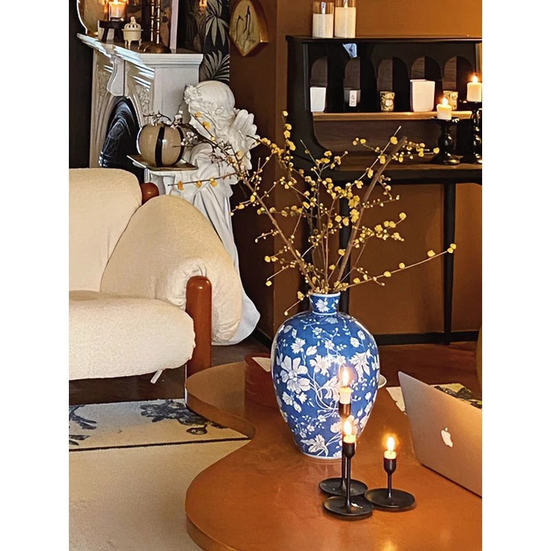 

Poppy series new Chinese blue and white porcelain ceramic high-end vase flower suitable for bedrooms and living rooms