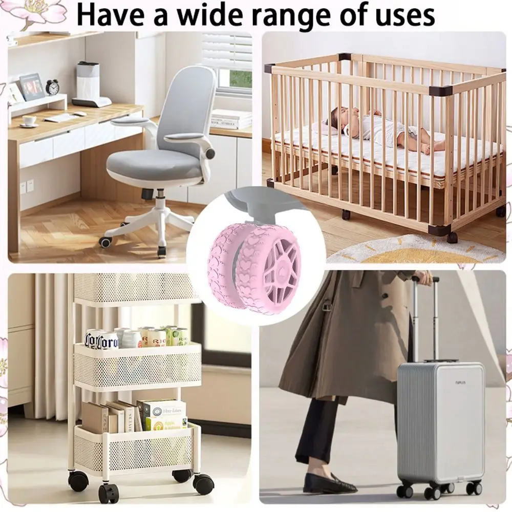 Anillos protectores de ruedas de equipaje, accesorios de equipaje de silicona, cubierta de ruedas para la mayoría de los equipaje, Reduce el ruido para equipaje de viaje, 8 Uds.