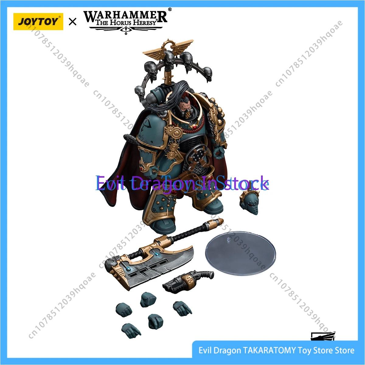 JOYTOY Warhammer 40k 1/18 figuras de acción 12,6 cm Sons of Horus Legion Praetor con Power Axe colección modelo Juguetes