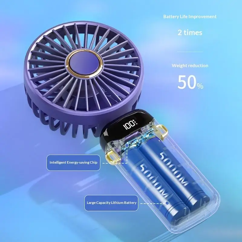 Cute Usb Rechargeable Portable Handheld Fan Plastic Design, Dual Use Handheld Stand Summer Cooling Fan For Kids Adults