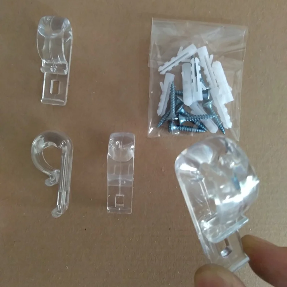 1 مجموعة إكسسوارات الستائر الستائر مقاطع بلاستيكية السنانير مسامير 53x15x23 سنتيمتر ل الستائر الدوارة الرومانية العمودية نافذة الستائر #4