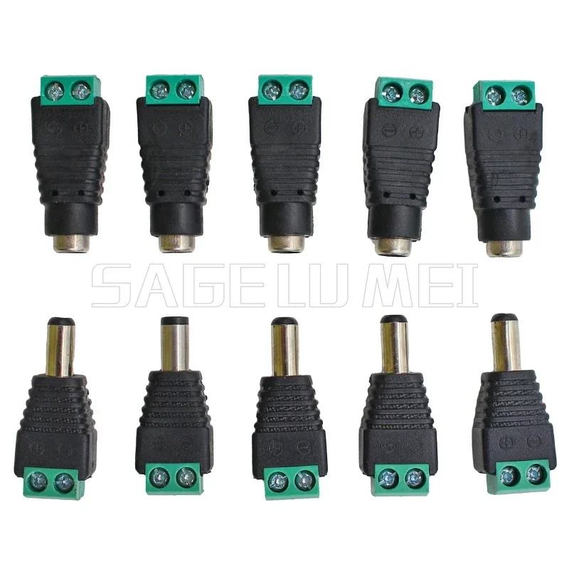 50/100 sztuk DC 12V męskie złącza żeńskie 2.1*5.5mm adapter wtyczki zasilania gniazda gniazda złącze kolor sygnału taśma LED kamera telewizji przemysłowej — zdjęcie 6
