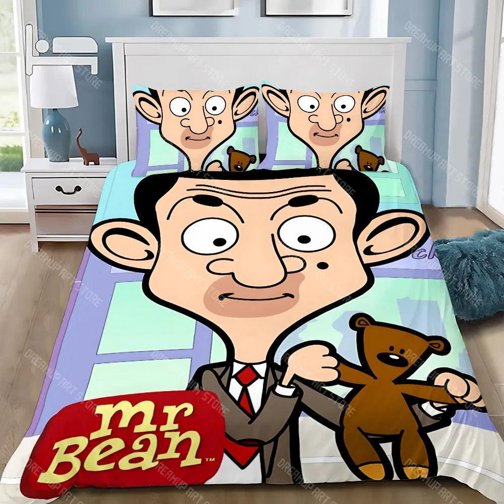 

Cartoon Duvet Cover Pillowcase Bedding Set Adult Boy Mr B-Bean Girl Bedroom Decoration Children Gift Single Double Large Size