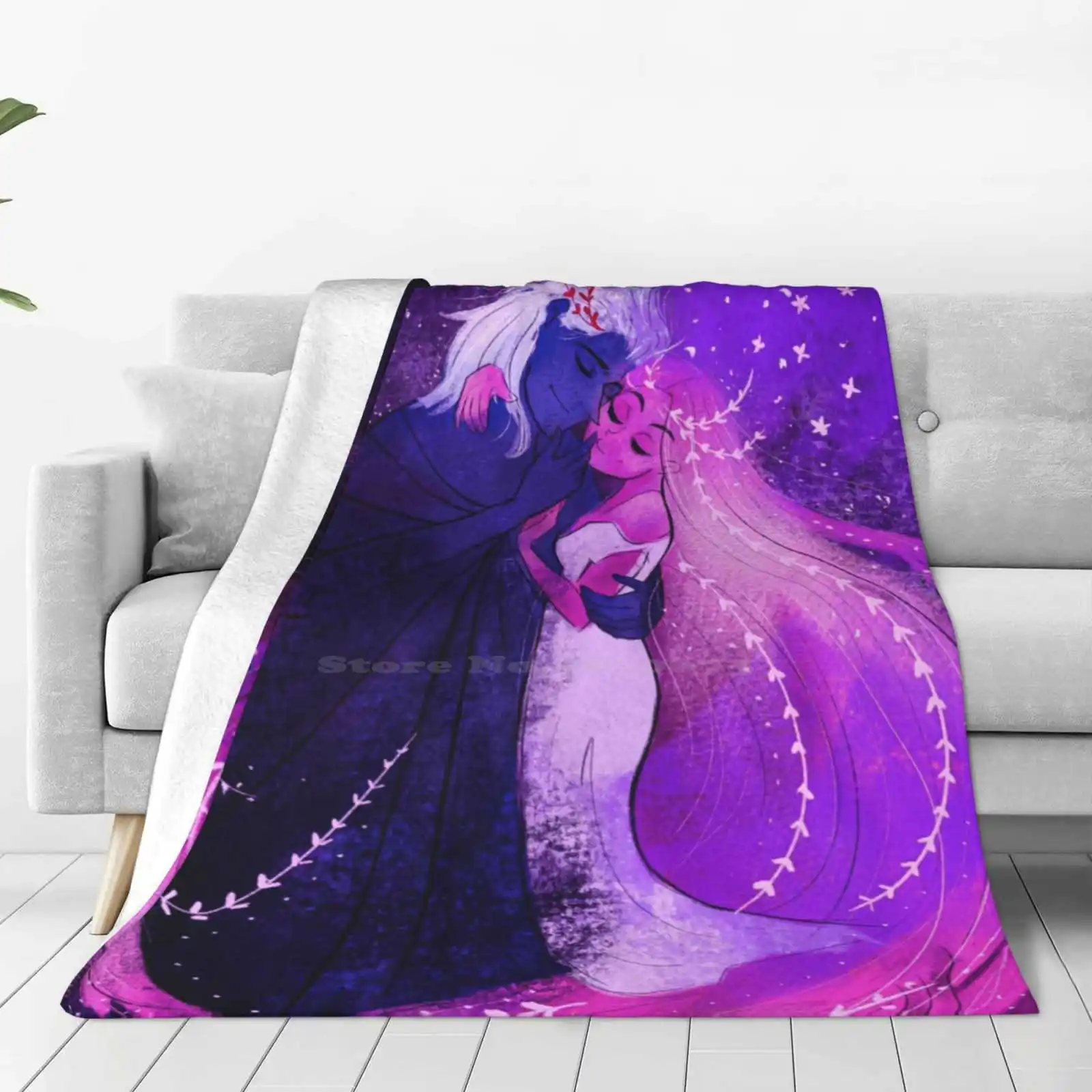 Hades & Persephone ( Lore Olympus ) New Selling Custom Print Flannel Soft Blanket Hades Lore Olympus Persephone Lore Olympus