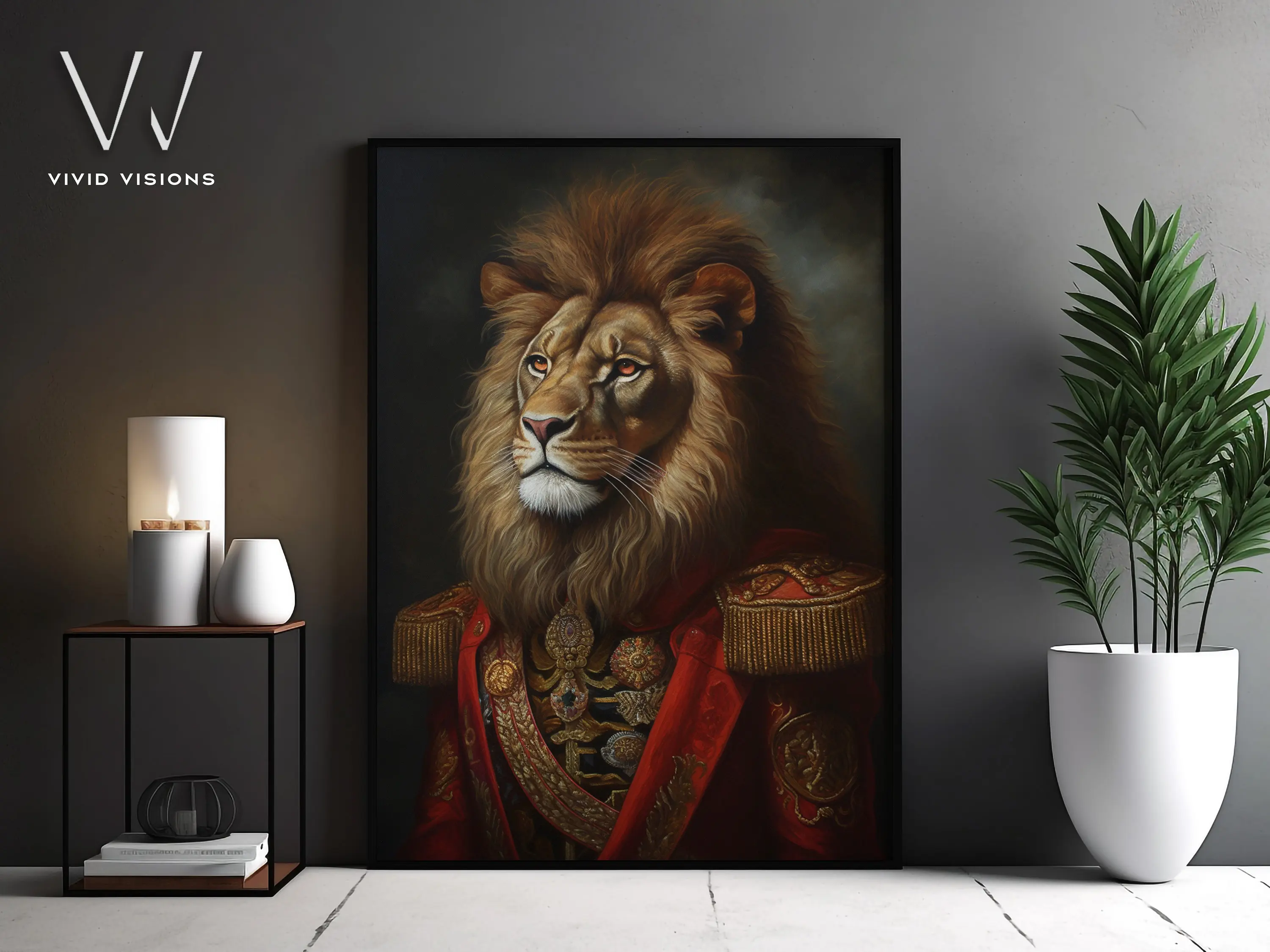 Victorian Fox Portrait Cow Lion Monkey Deer Rooster Poster Print Wall Art Pictures Canvas Painting Living Room Home Decor Gift