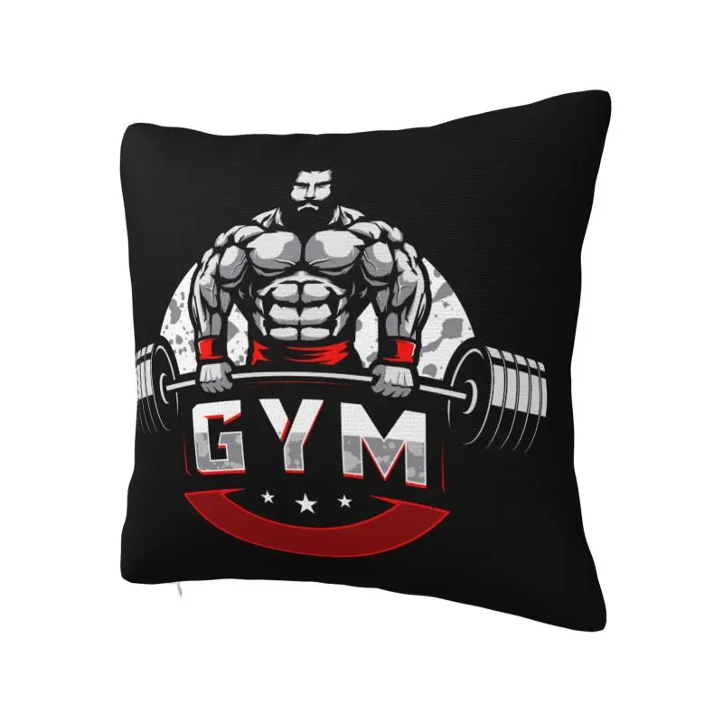 Bodybuilding Gym Throw Pillow Case 66*66cm Sofa Fitness Muscle Cushion Cover Soft Polyester Pillowcase Double-sided Printing