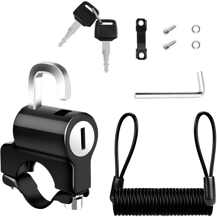 

Motorcycle Helmet AntiTheft Lock for Secure Protection of Motorbike and Bicycle Helmets with Two Keys TamperProof Design for Ha
