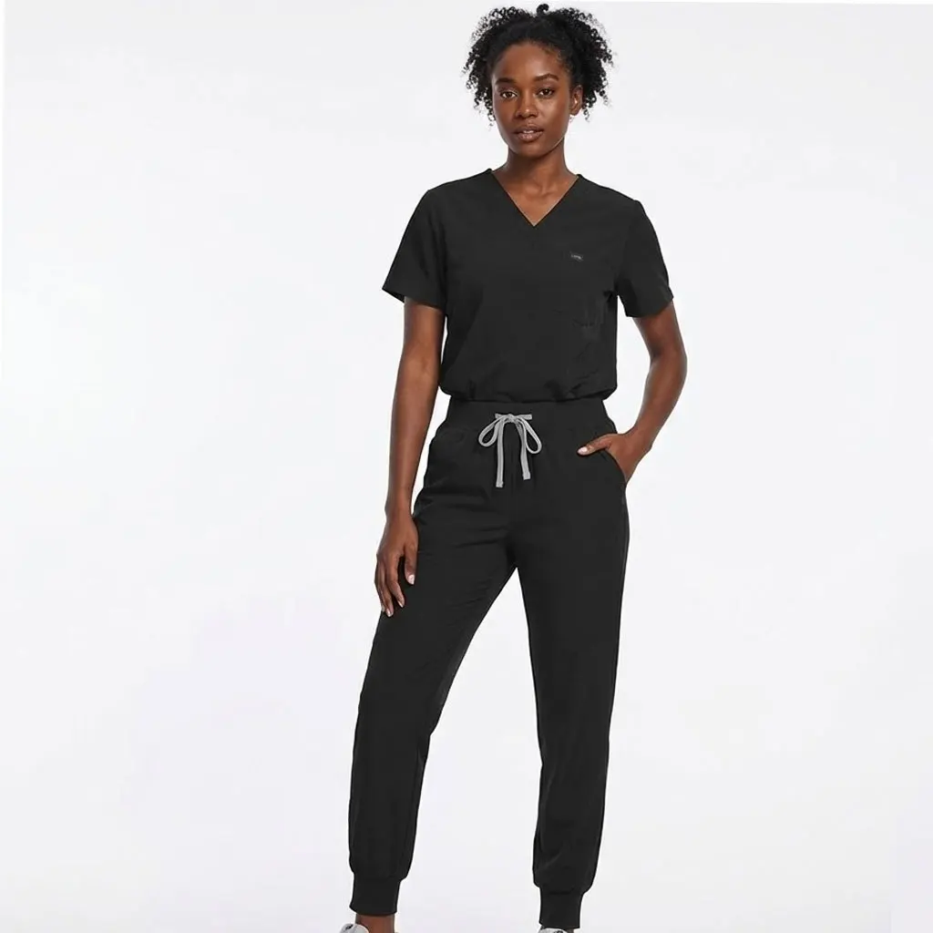 Unisex sneldrogende scrubset met korte mouwen - 2-delig tand- en ziekenhuiswerkuniform voor artsen en verpleegkundigen