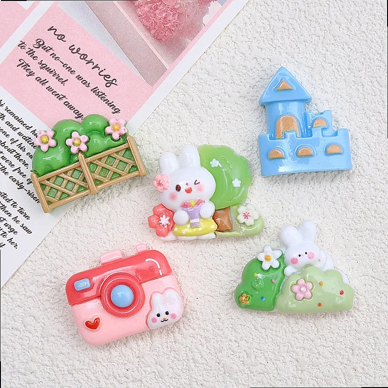 100pcs Kawaii Resin Rabbit Flatback Animal DIY Shoe Buckle Jewelry Hairpin Scrapbook Fridge Magnet Wholesale Miniature Craft