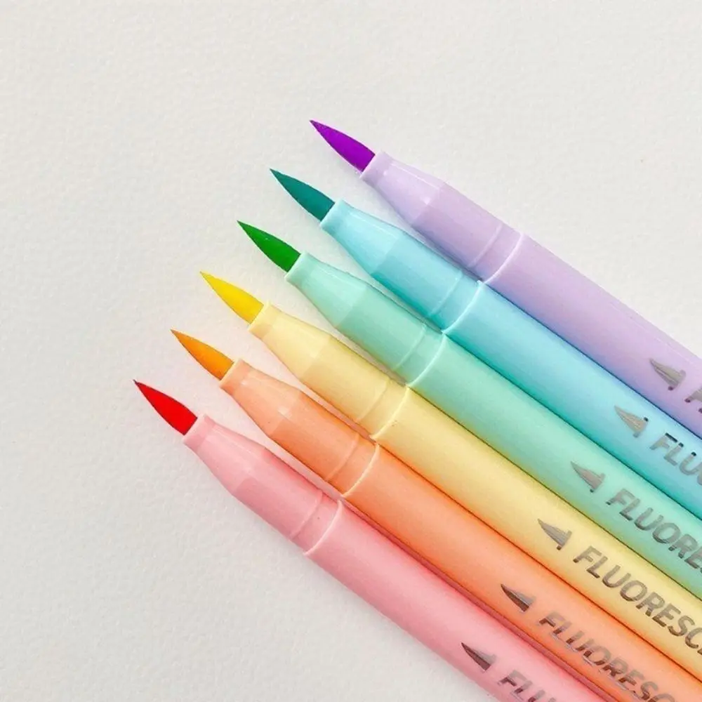 

6Pcs/Set High Quality Soft Tip Highlighter Set Multicolor Plastic Markers Pen Office Stationery Supplies Art Watercolour Pen
