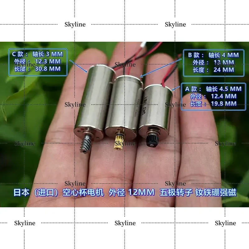 For Japan Imported Precision Hollow Cup Motor Outer Diameter 12mm Five Pole Rotor Ndfeb Strong Magnetic