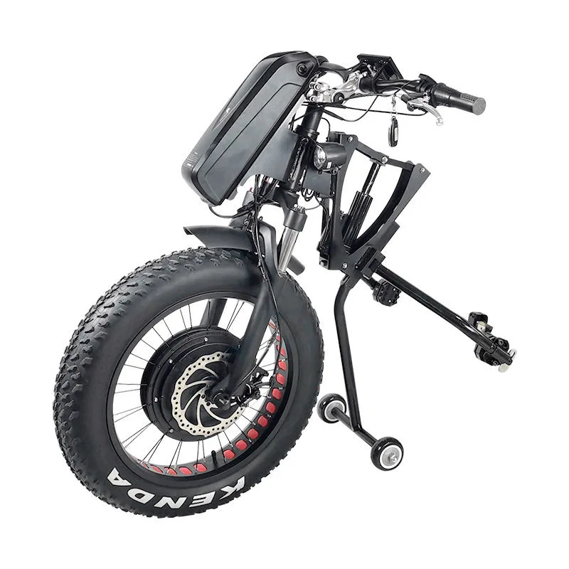 Coofull Electric Wheelchair Attachment 48V 1200W Stainless Steel Handbike Front Drive Handcycle Kit 35-50km/h Black CE Certified