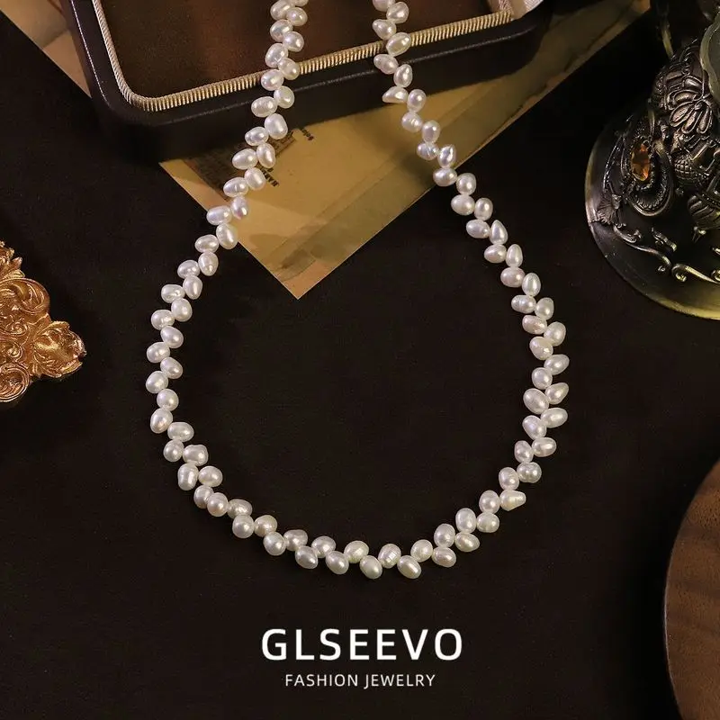 Natural Pearl Rice Stalk , A Delicate Sweet Necklace Women, A Fashionable And Versatile Clavicle Chain