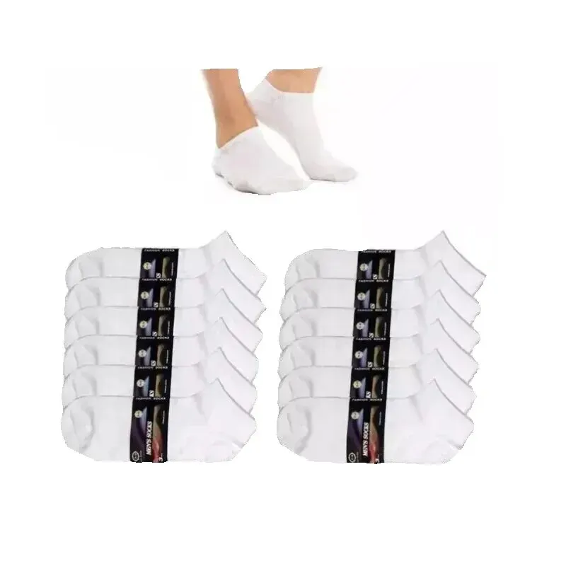 Kit 12 Paired Men Socks Socket Short White High Quality