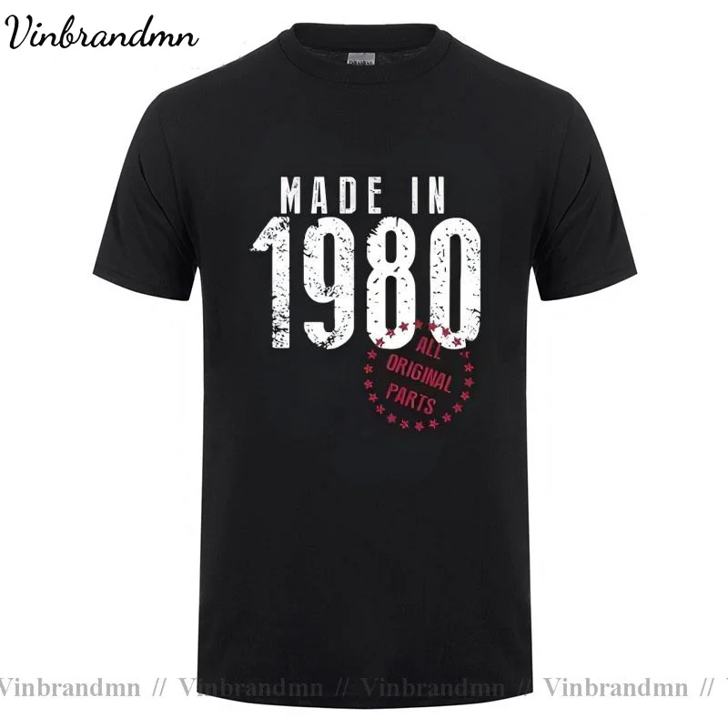 Vintage Made in 1980 T shirt women men Retro Born in 1980 T-shirt Husband Wife Couples Birthday 80s Wedding Anniversary Tshirt