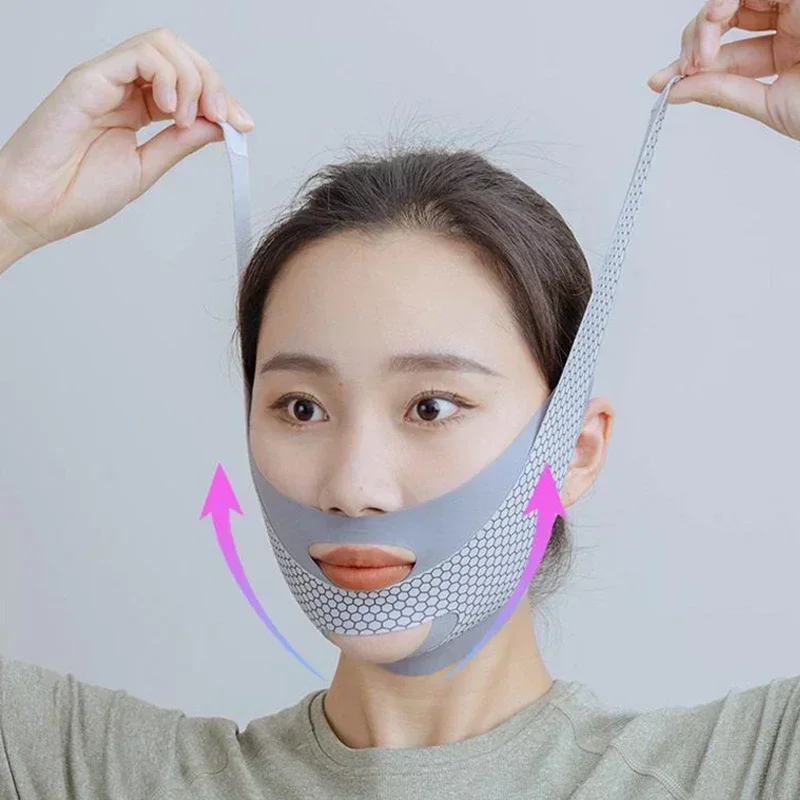 Estiramiento Facial con cara para dormir, moldeador en V, vendaje adelgazante Facial, relajación, forma de elevación, Reduce la barbilla doble, banda para adelgazar la cara, masaje