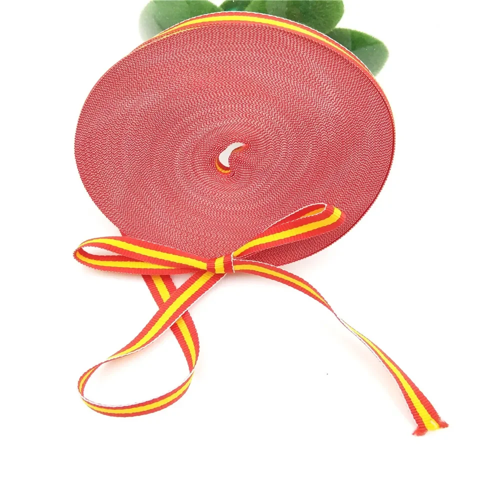 Party 10MM Polyester 25 yard Italy Spain germany Flag Grosgrain Ribbon Decorative for Butterfly Hair Clip Green White Red F5233