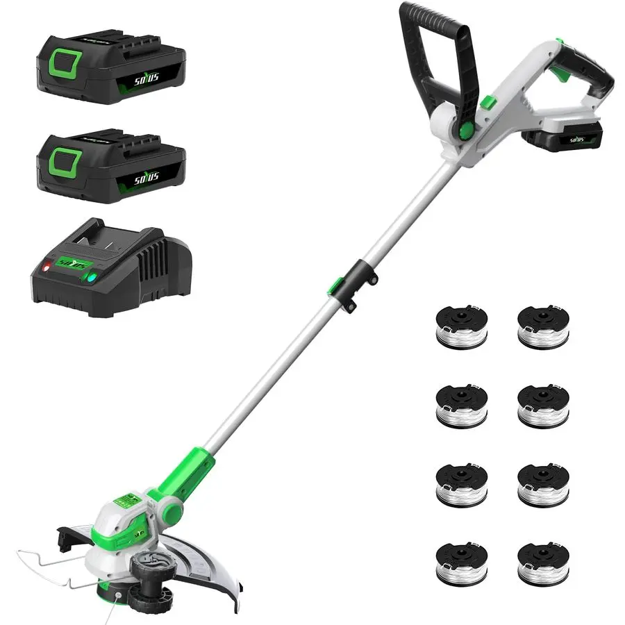 

Weed Wacker 12 Inch String Trimmer Cordless 20v Electric Weed Wacker, 2 Pcs 2.0Ah Battery Powered Weed Trimmer Edger, Lightweig