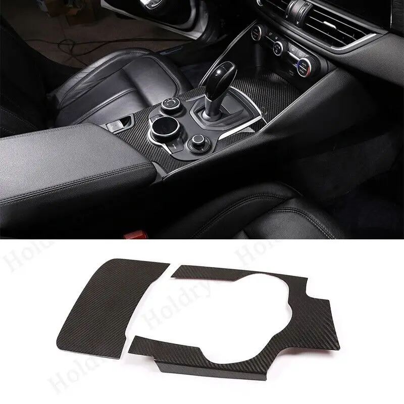 

Dry Carbon Fiber Center Gear Shift Panel Trim Cover For Alfa Rome Giulia