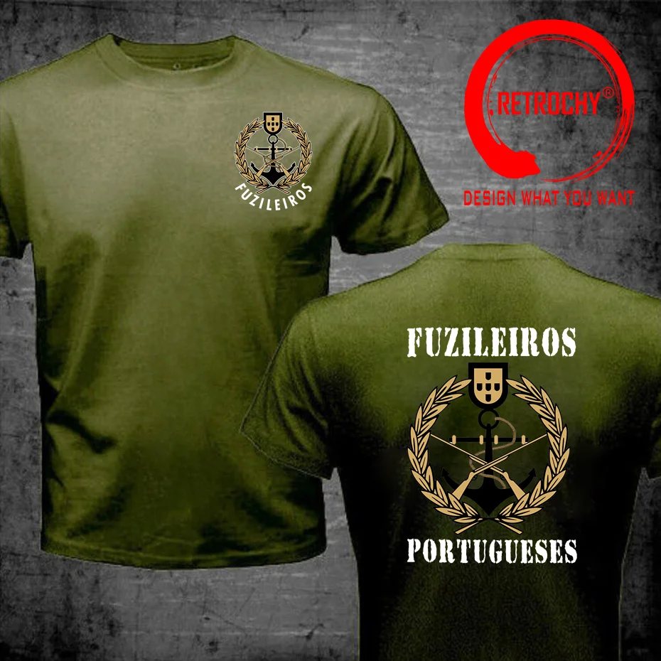 Portuguese Marine Corps Navy Corpo De Fuzileiros Special Forces Military Printing T-shirt O-neck Shirt Cotton Tshirt Men T Shirt