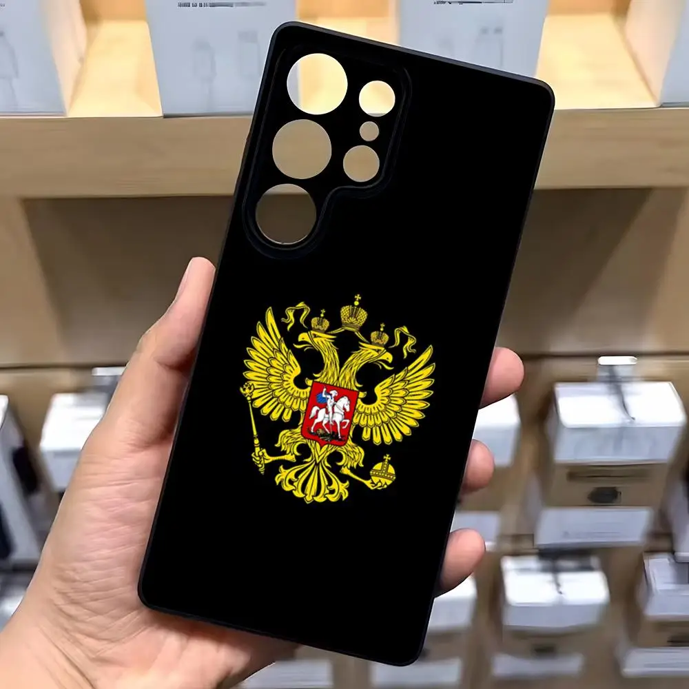 New Coat Of Arms Of Russia Phone Case For Samsung S26 S25 S24 FE S23 S22 S21 Plus S20 Ultra Note20Ultra Black Soft Shell