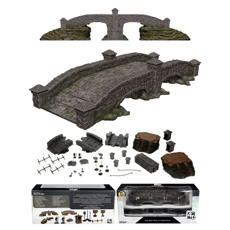 Hasbro Board Game Wizkids Warlock Tiles 4D Stone Bridge DnD Dungeons Dragons Miniature Scene Gifts Toy Model Collect Ornaments