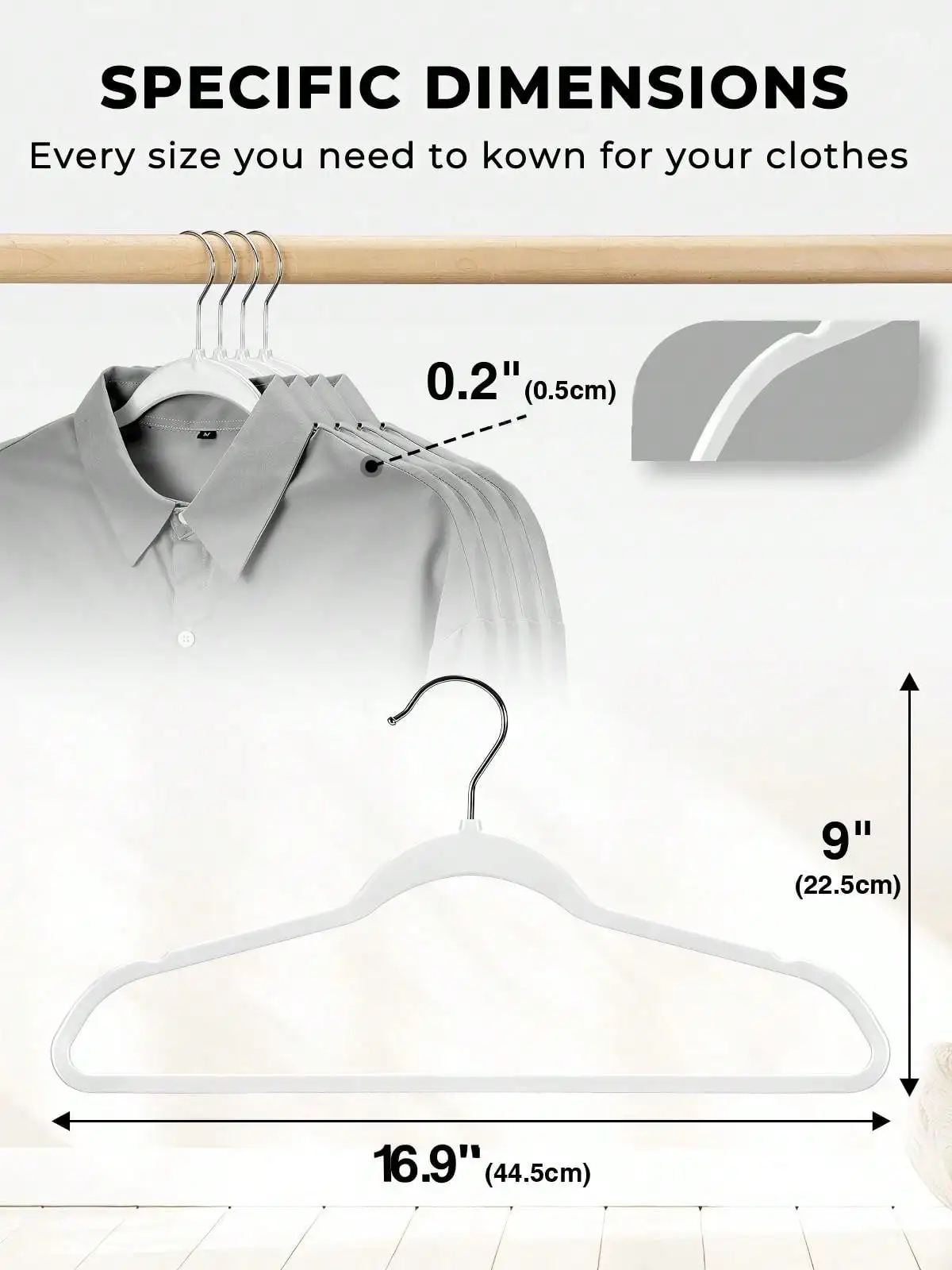 30-Pack Value-For-Money Flocked Clothes Hangers, Thickened Flocked Clothes Hangers, Non-Slip And Mark-Free Hangers, Slim And Space-Saving Wardrobe Storage Hangers, White Home And Clothing Store Hangers sh25082798215357709
