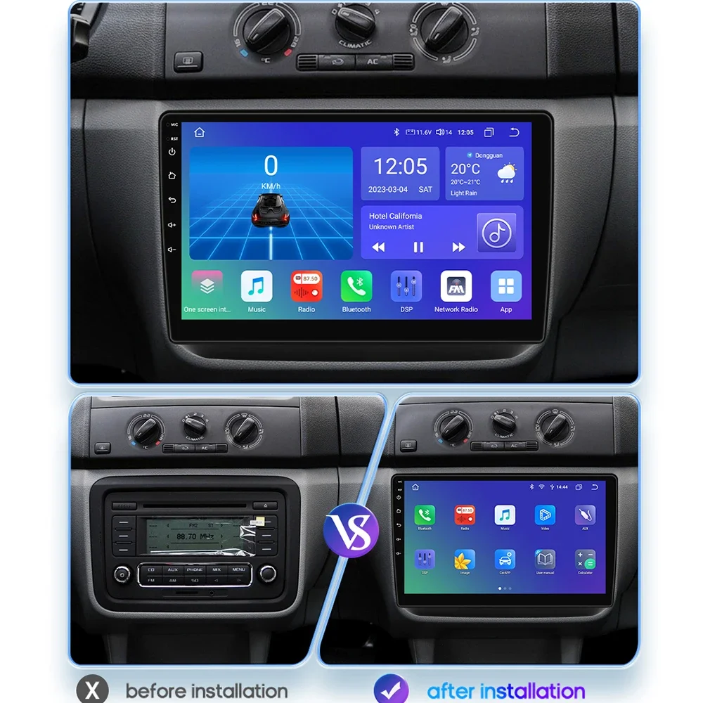 2din Android Autoradio for Skoda Fabia 2 2007 - 2014 Car Radio Multimedia Video Player GPS Navigation Carplay Auto 4G BT SWC RDS