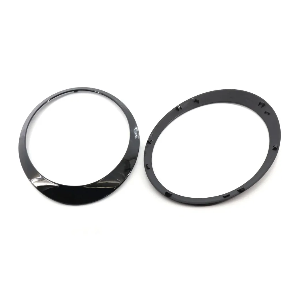 For Mini Cooper R55 R56 R57 R58 R59 2007-2015 1 Pair Gloss Black Car Eyebrow Headlight Frame Lamp Ring Cover Case Loop Stickers