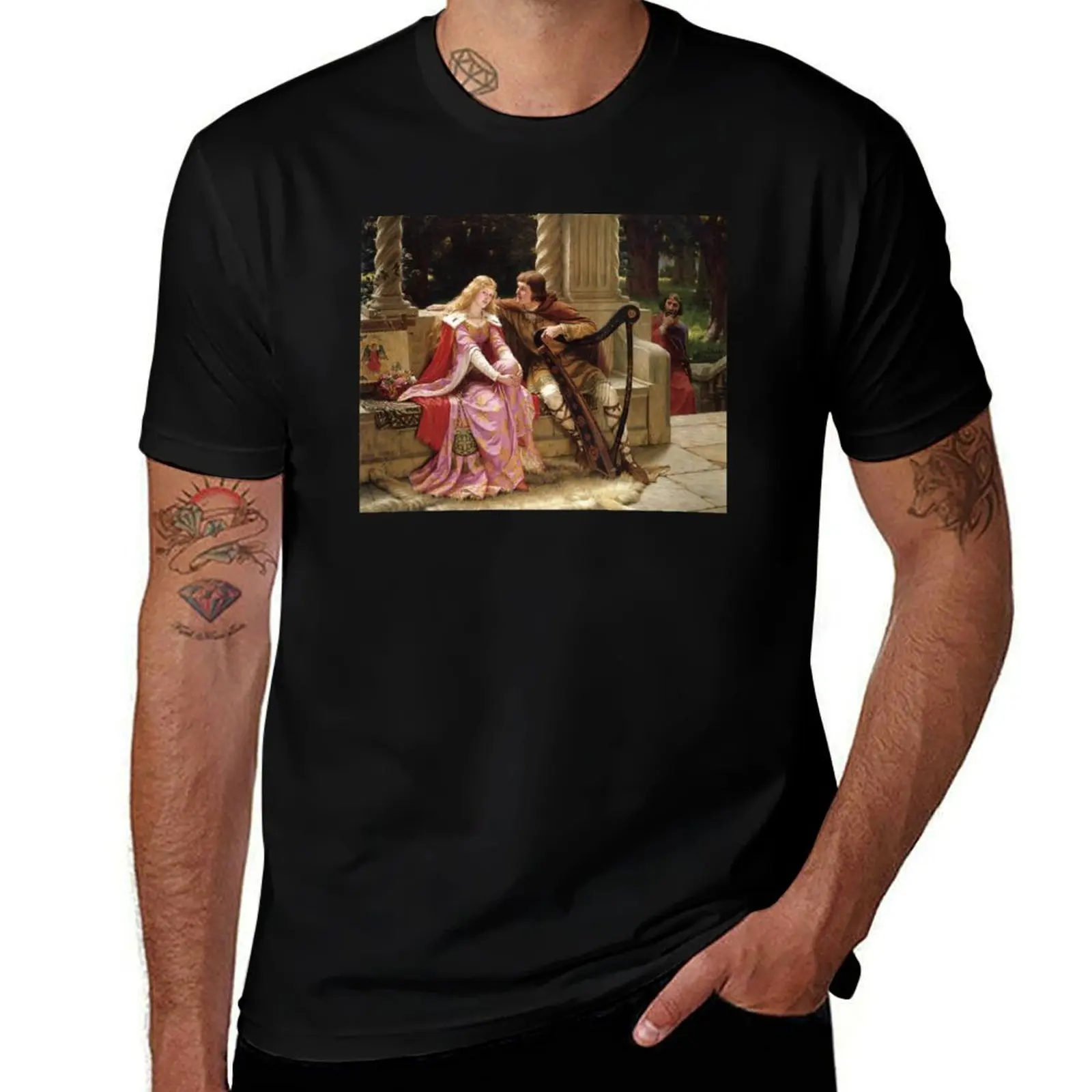 Tristan and Isolde, Edmund Blair Leighton 1902 T-Shirt tees aesthetic clothes cute clothes heavyweight t shirts for men