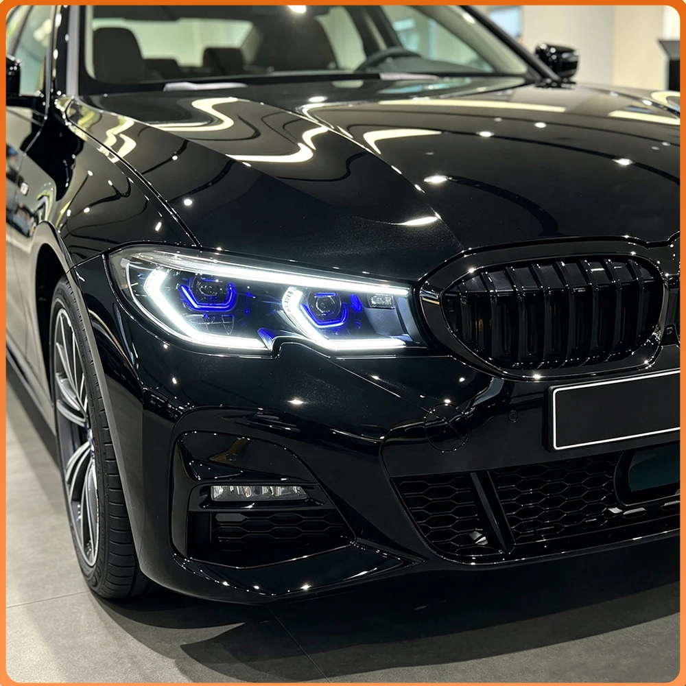 LED Headlight Assembly Upgrade For BMW 3 Series G20 2020-2022 High Trim Style Laser Lens DRL Start-up Animation Plug and Play