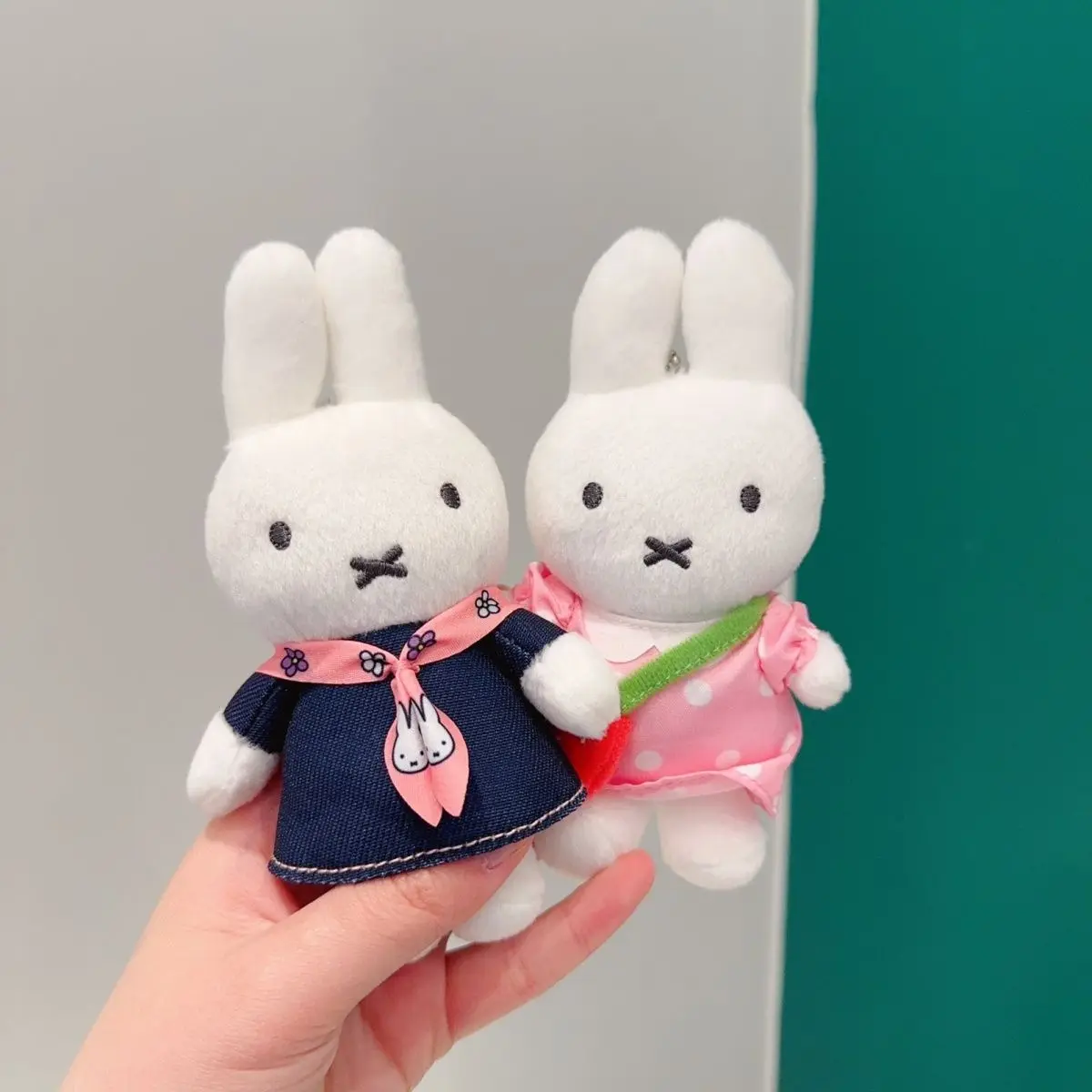 Anime Miffy Denim Skirt Cute Cartoon Plush Doll Bag Pendant Gift Lovely Female Girl Lovely Kawaii Sweet Creativity Personality