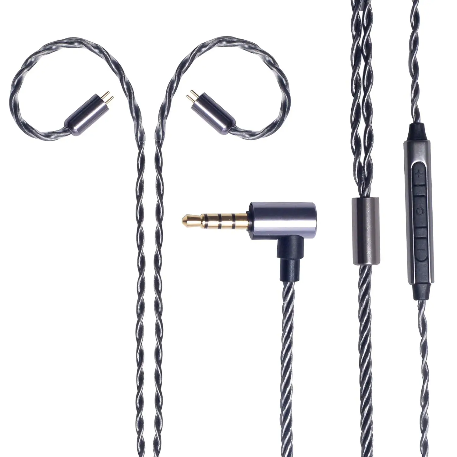 okcsc سماعة ترقية كابل سماعات الأذن استبدال OFC الفضة مطلي سماعات محول الصوت ل KZ ES4 ED16 ZS5 ZS6 ZSR ZST ZS10